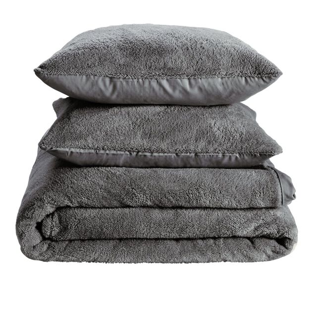 Parure de lit 2 personnes teddy polaire 220x240cm (3 modèles)