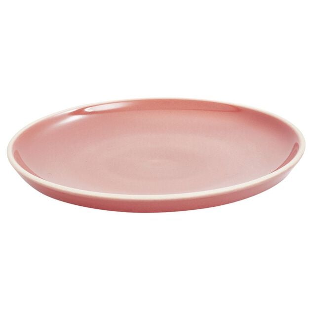 Assiette &agrave; dessert fa&iuml;ence Terracotta bord liser&eacute; cr&egrave;me &Oslash;20cm