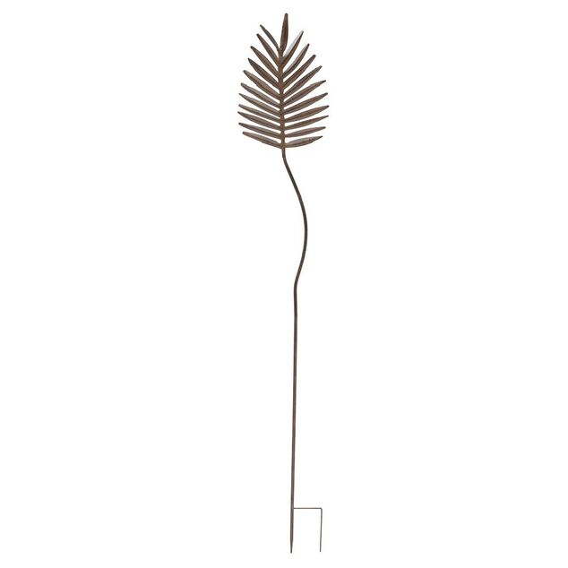 Feuille m&eacute;tal effet cuivr&eacute; marron &agrave; planter H118cm