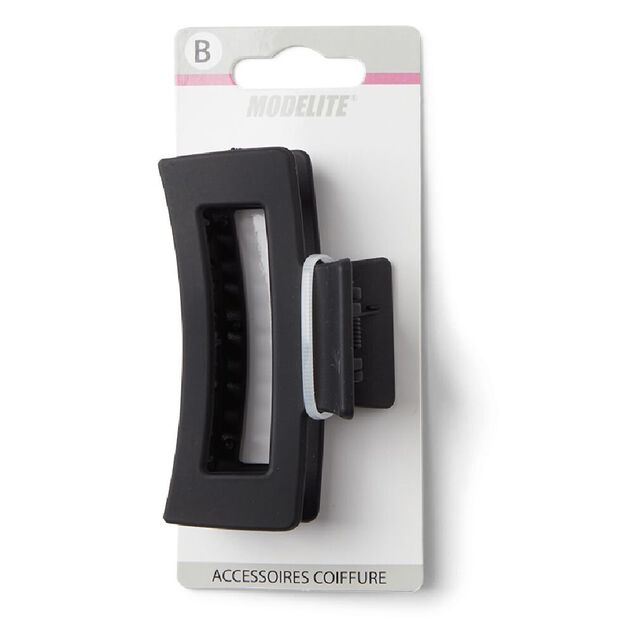 Pince cheveux noir mat rectangulaire L9cm