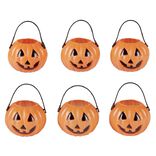 Mini seau &agrave; bonbon Halloween citrouille x6