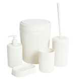 Accessoires salle de bain x5 plastique stri&eacute; (2 mod&egrave;les)