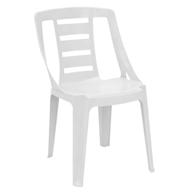 Chaise de jardin Stella plastique blanc 48x52,5xH81cm