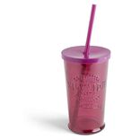 Gobelet 490ml en verre avec couvercle plastique - 3 coloris