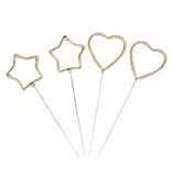 Lot de 4 cierges magiques forme étoile et coeur