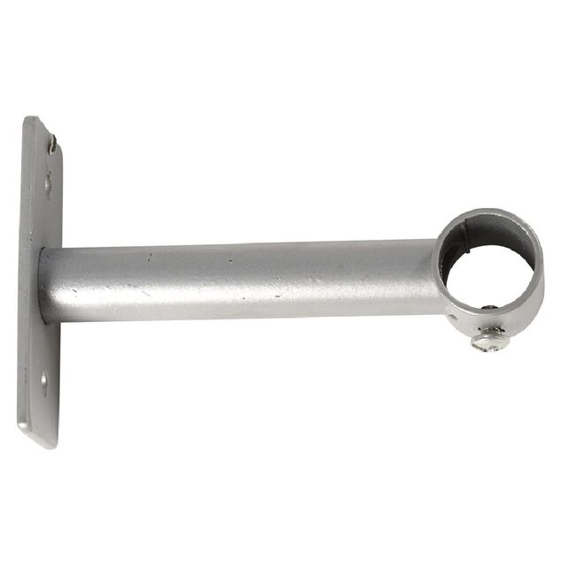 Support long fixe m&eacute;tal gris pour tringle &agrave; rideau &Oslash;1,6xL11cm