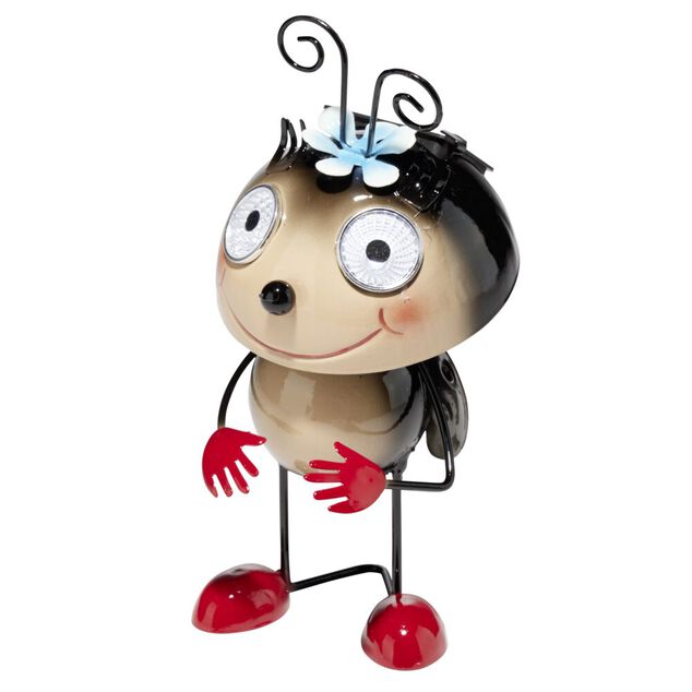 Animal solaire &agrave; poser insecte en m&eacute;tal 10x9.5x15/18cm (2 mod&egrave;les)