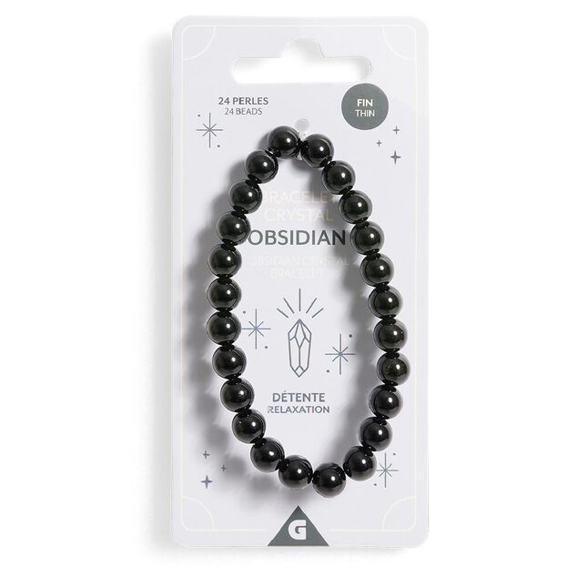 Bracelet crystal fin 24 perles obsidienne bleu - D&eacute;tente