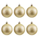 Boule de Noël pailletée dorées Ø6cm x6
