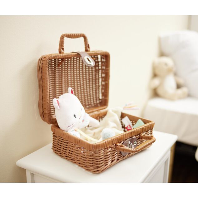 Mallette de rangement forme panier de pique nique 30x21xH12cm