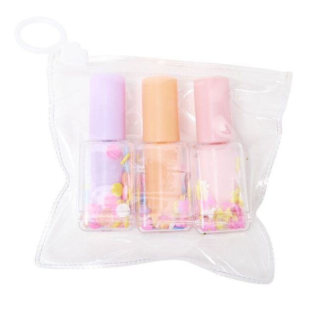 Mini surligneurs fa&ccedil;on vernis x3 orange rose violet H7cm