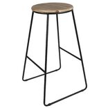 Tabouret de bar bois et métal noir Ø40xH70,5cm