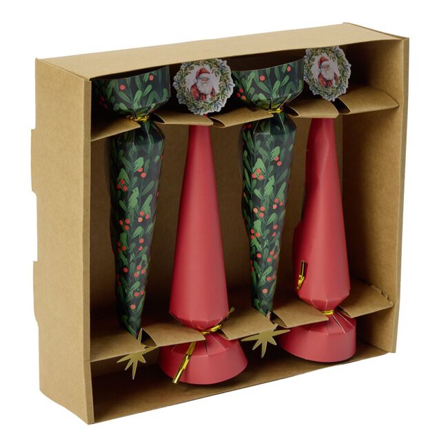 Crackers X4 pcs papier L21X5XH5 cm rouge et vert