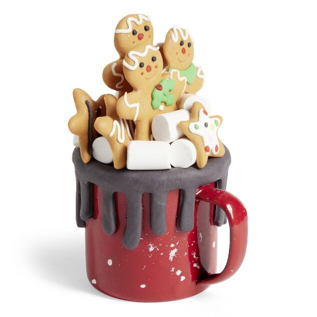 Tasse d&eacute;coration sucre d'orge m&eacute;tal et argile H12,5cm