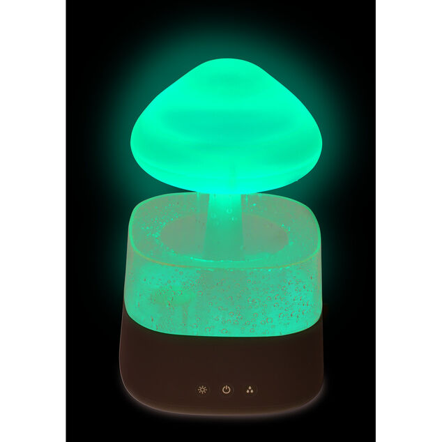 Humidificateur arbre &agrave; nuage lumineux 7 couleurs brume et pluie &Oslash;17xH26,5cm