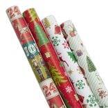 Papier cadeau Noël x4 rouleau 2m (2 modèles)