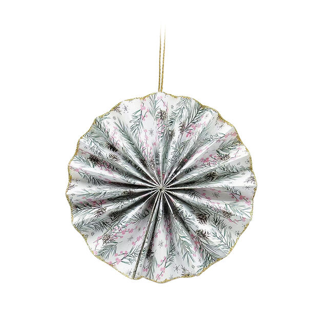 Suspension rosace 3D en papier certifié FSC® multicolore Ø10cm