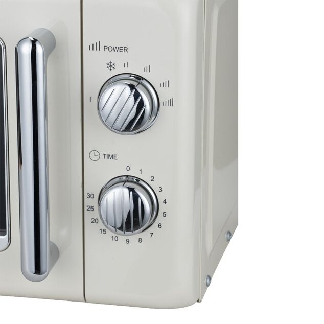 Micro-ondes r&eacute;tro vintage 20L 6 niveaux de puissance 1200W