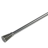 Kit Tringle &agrave; rideau Extensible 120-210 cm embouts c&ocirc;ne stri&eacute; nickel chrom&eacute;