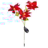Bouquet fleur solaire rouge LED blanc froid H65cm
