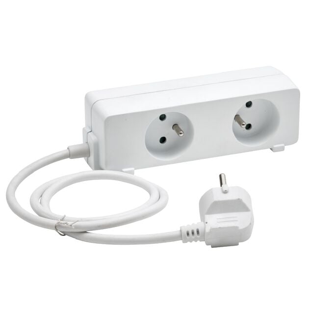 Bloc multiprise 2 faces 5 prises blanc