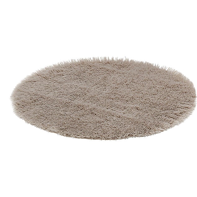Tapis rond fourrure Shaggy taupe