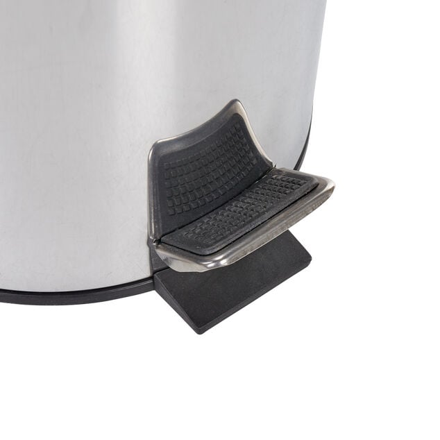 Poubelle ronde gris m&eacute;tallis&eacute; 5 L
