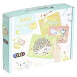 Activité peinture doigt avec 3 cartes à motif animal