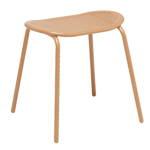 Tabouret acier perfor&eacute; Faro orange 45x28xH45cm