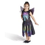 D&eacute;guisement enfant f&eacute;e squelette robe et ailes multicolore 11/14ans
