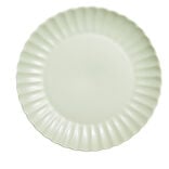 Assiette plate Venise rebord ondulé faïence vert sauge Ø26cm