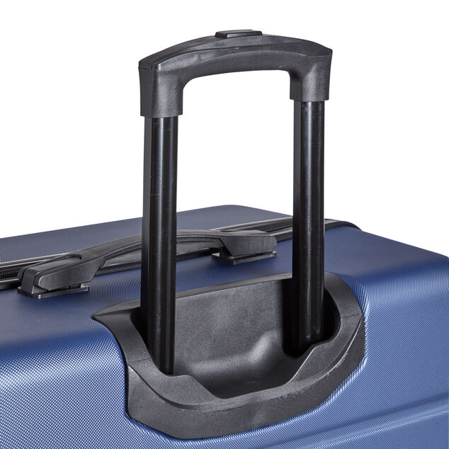 Valise cabine plastique rigide 4 roues bleue H56cm