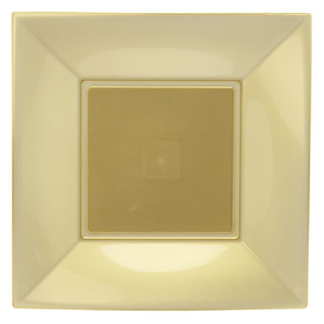 Lot de 6 assiettes &agrave; dessert r&eacute;utilisables dor&eacute;es