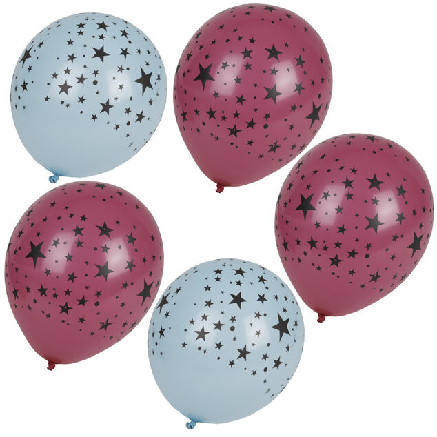 Ballon lumineux LED Illooms motifs &eacute;toiles x5