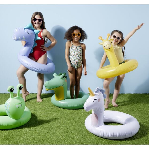 Bou&eacute;e ronde t&ecirc;te de crocodile plastique vert &Oslash;60cm