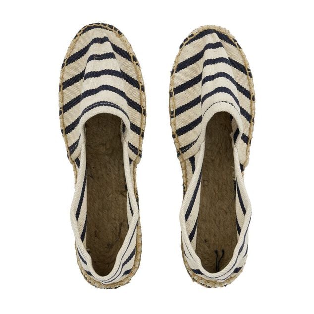 Espadrilles Femme blanc ray&eacute; noir T36/40