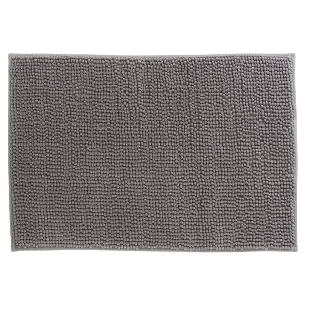 Tapis de salle de bain chenille gris 65x45 cm