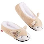Chaussons ballerines fourr&eacute;s enfant design renard marron