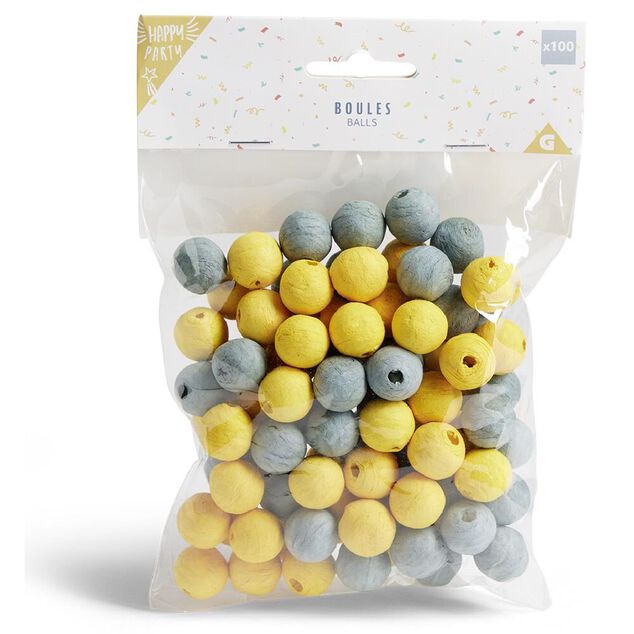 Boule papier x100 dor&eacute; et argent&eacute;