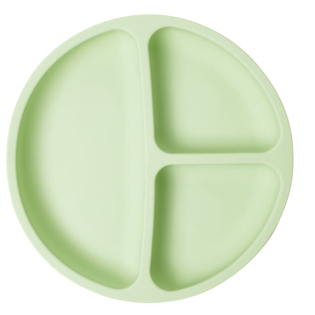 Assiette enfant compartimentée en silicone avec ventouse Ø20xH3,5cm (2 modèles)