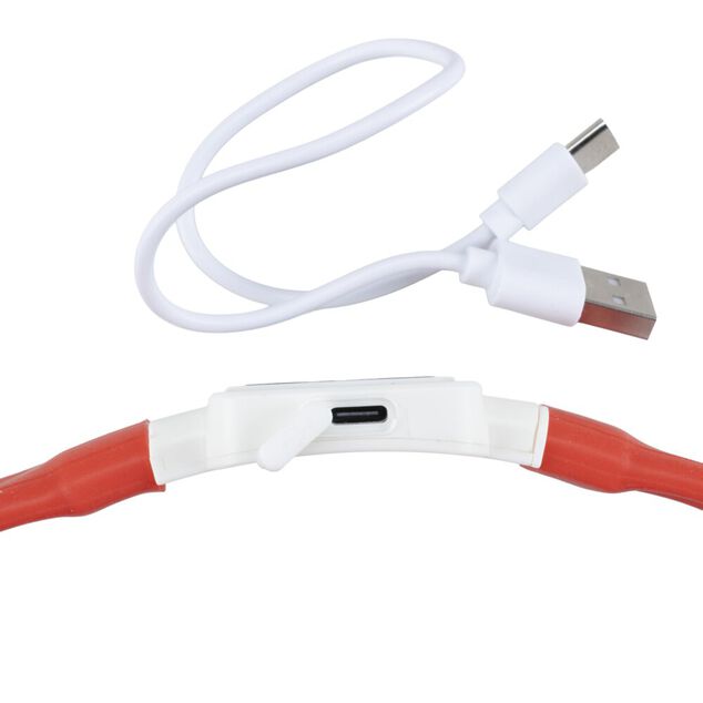 Collier pour chien ajustable avec LED plastique &Oslash;65XH2,5 cm rouge