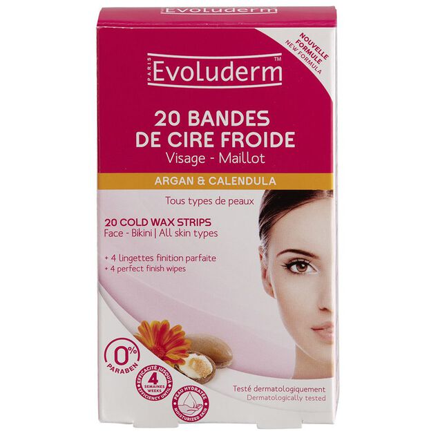 Bande de cire froide visage et maillot x20