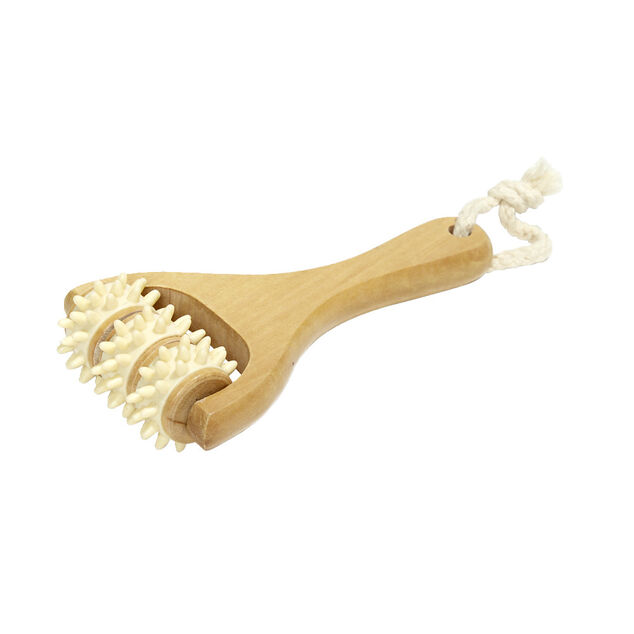 Rouleau de massage manuel en bois