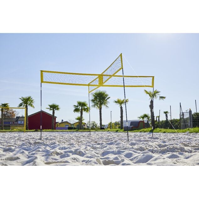 Filet pour volley-ball 4 c&ocirc;t&eacute;s noir et jaune