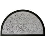 Tapis d'extérieur demi lune motif rosace relief 45x75cm