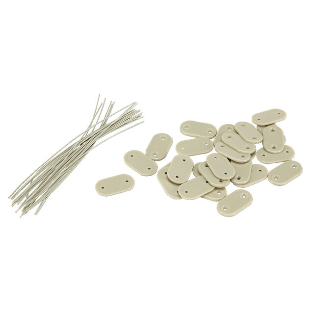 Attache brise-vue x26 m&eacute;tal et plastique jaune 15x10cm