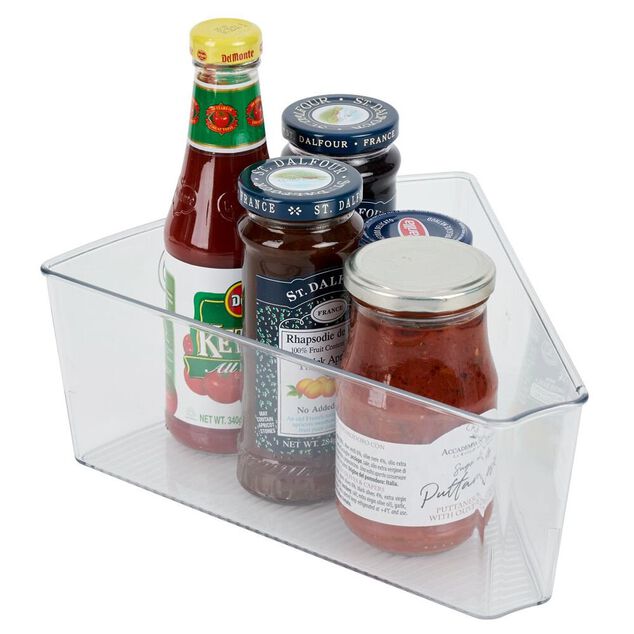 Bac de rangement triangulaire transparent pour frigo 3L
