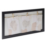 Cadre photo bois jute avec 3 pinces 22,5x42.5cm (2 modèles)