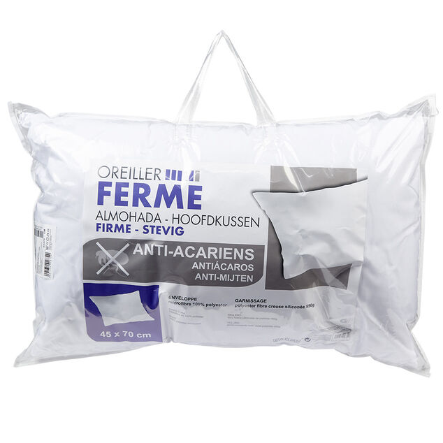 Oreiller ferme anti acariens polyester blanc 45x70 cm
