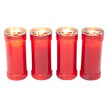Bougie funéraire rouge H14cm x4